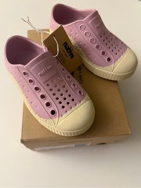 Native Shoes Kids Water Slip-Ons in Pink and Cream